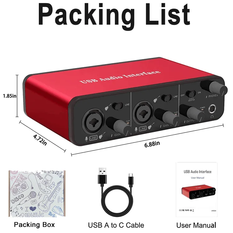2i2 twin xlr гитарный разъем цифровой миксер pcb звуковая карта Запись DNG uac 3 0 usb аудио интерфейс