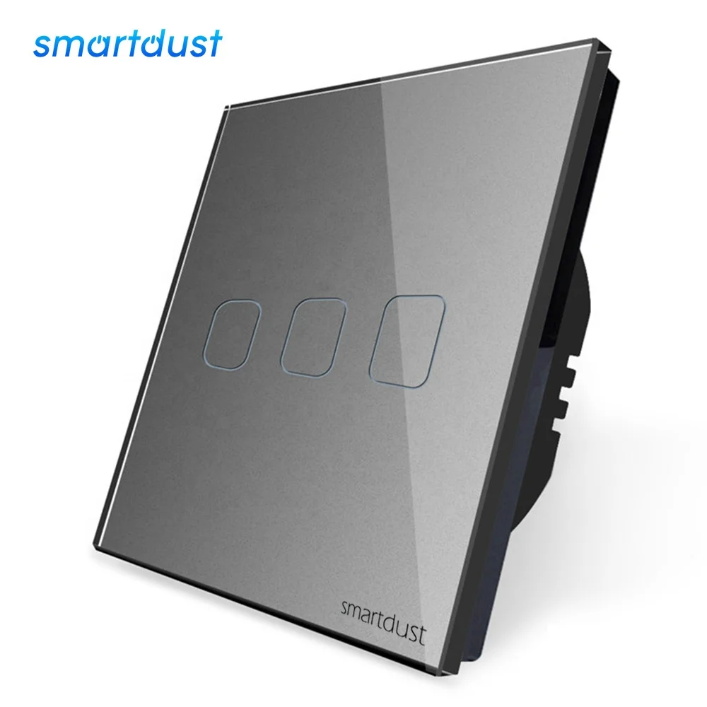 Smartdust Smart Home EU UK 220V Universal Version 1/2/3 Gang WiFi Wireless Remote Control Glass Smart Touch Wall Switch