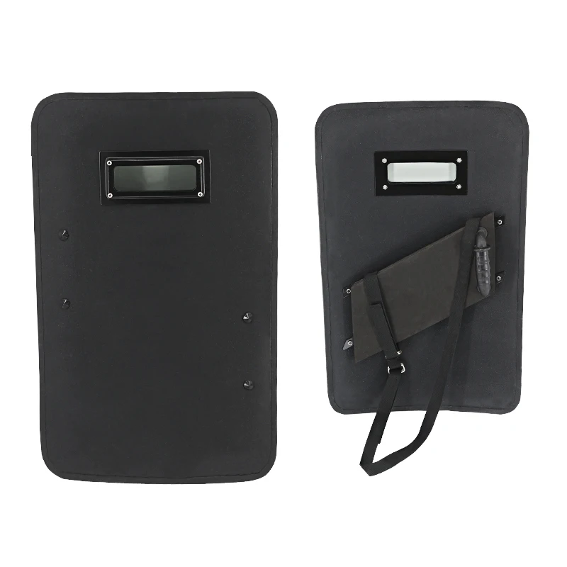 Double Safe PE Metal 800*500mm Protective Security Protection Tactical Polycarbonate Combat Armor Tactical Ballistic Shield