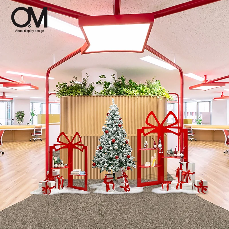 O&M Display Design Store Display Showcase Retail Christmas Decorations Stores Window Display Props Shop Window Decoration