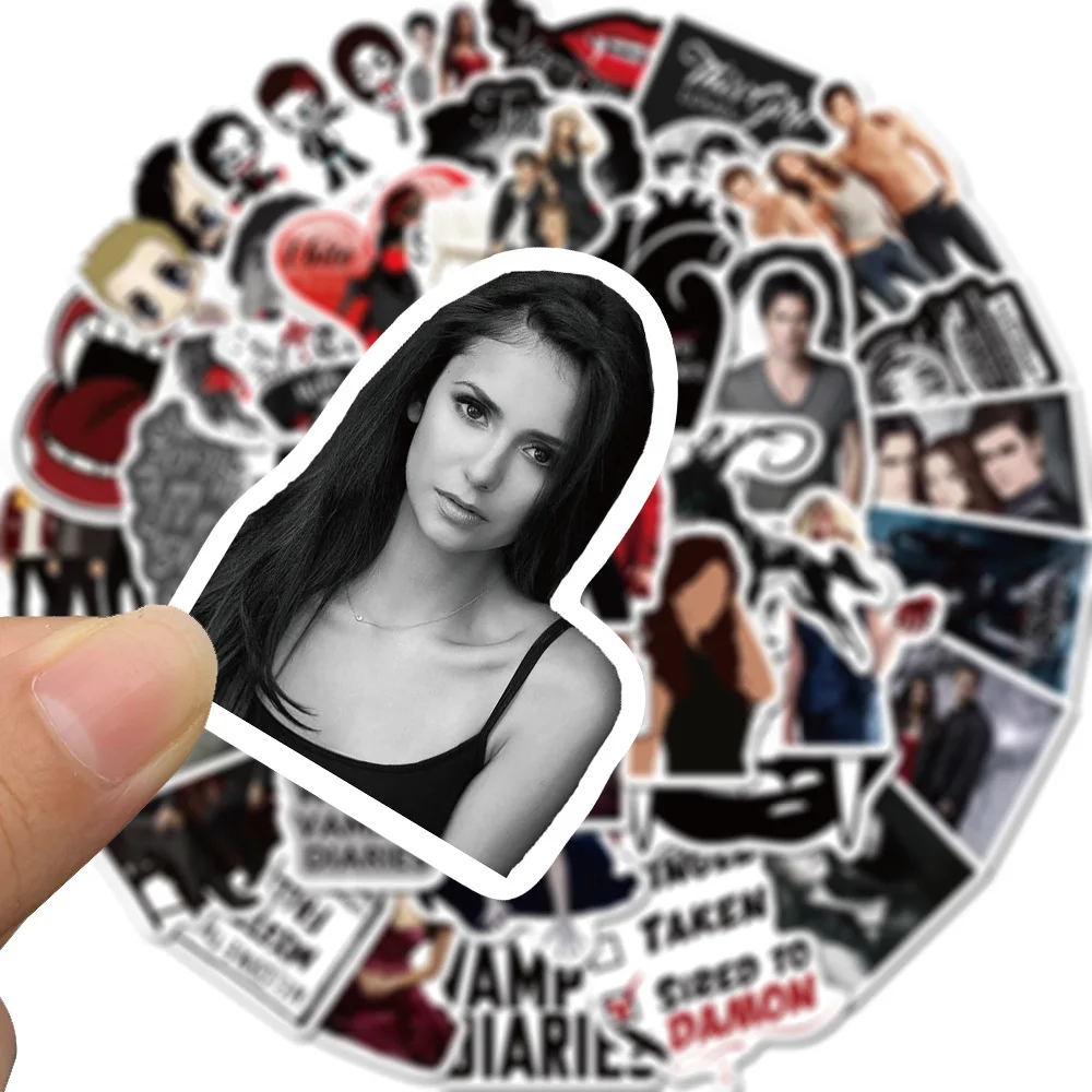 
50 Pcs/Pack American TV SeriesThe Vampire Diaries Sticker fans label Pack DIY PVC stickers for Laptop Car Bike phones tablet 