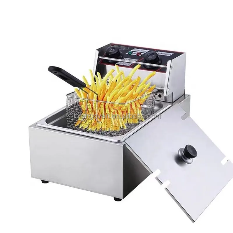 Stainless Steel Chicken Kfc Potato Chips Fryer Double Tank Industrial Electric Commercial potato twist Deep Fryer