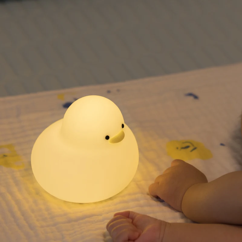 Duck LED Night Light Lamp with USB Rechargeable Timing Adjustable Brightness Cute Modern Small 60 Night Lamp for Bedroom 50000