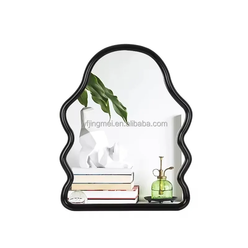 Art Deco Wave Design Wooden Painted Bedroom Decorative Mirror