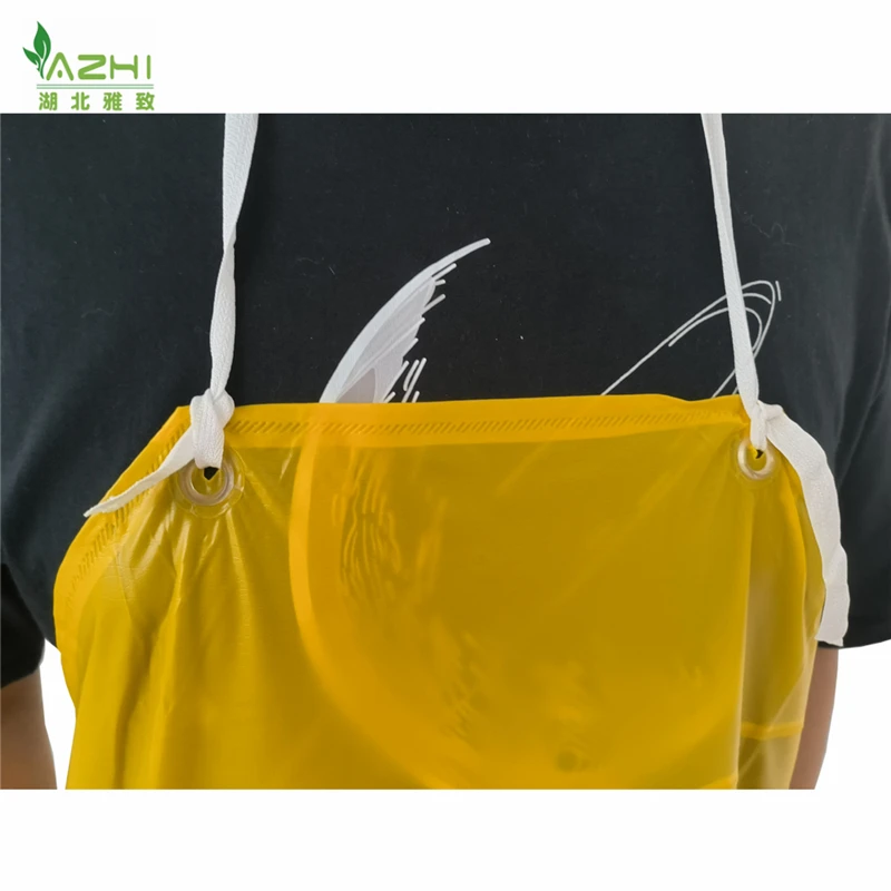 PVC bulk production disposable non woven yellow apron industrial butcher durable waterproof PE plastic apron