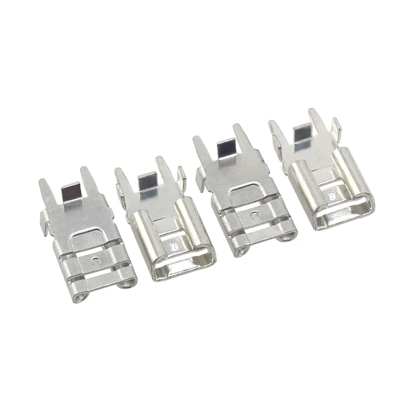 PCB Board Plate Welded Right Angle Spring Female Terminal Brass Tinned