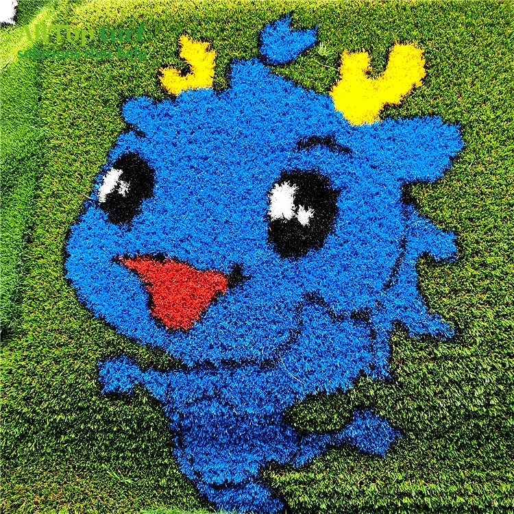 China top manufacturer of artificial grass, cartoon Colorful Animals Pattern Artificial Turf Grass