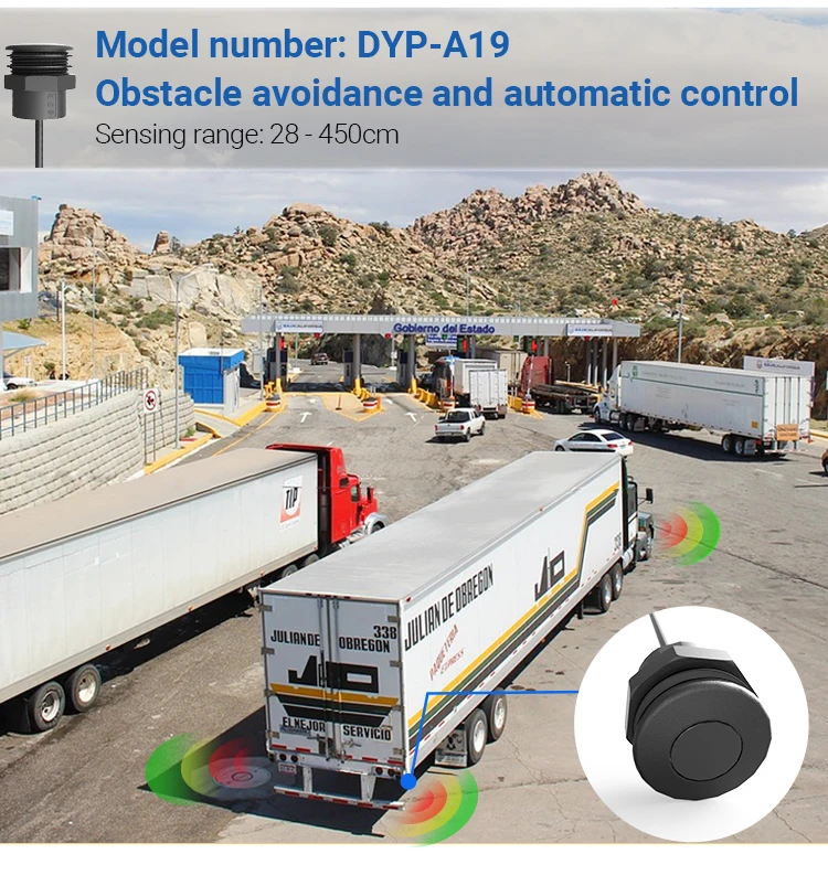 DYP-A19 28-450CM Measuring Range Low Power Consumption 3.3-5.0V DC PWM Output Tiny Ultrasonic Sensor for Car Parking System