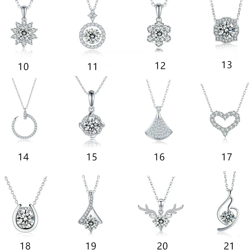 Оптовая продажа S925 стерлингового серебра установка круглой бриллиантовой огранки синтетический бриллиант женское ожерелье Мода Стиль Кулон