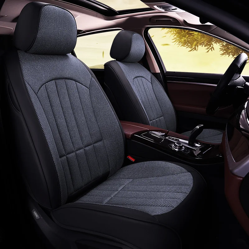 Hand made hot sale flax universal full set leather sedan car seat covers subaru forester 2019 gmc acadia elantra 2018 clio 4
