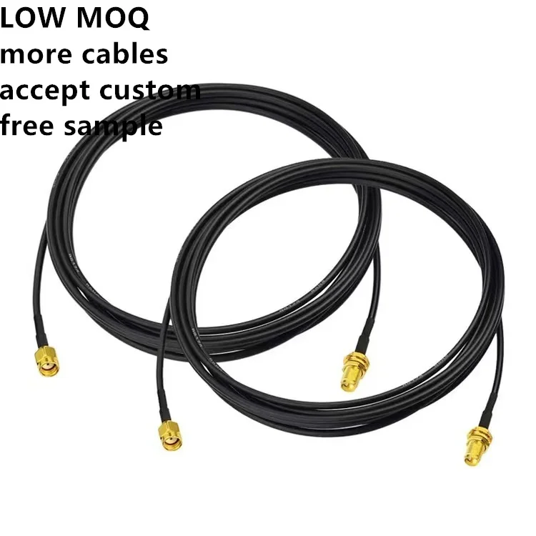 Custom length  SMA Male Male To Female Jack Bulkhead Crimp Connector RG316 RG174 LMR100 RF Cable Assembly