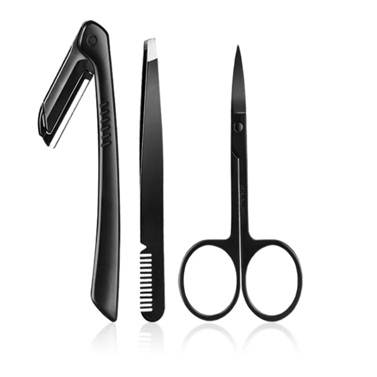 Модный Цветной черный безопасный триммер для бровей и бровей, бритвенный набор, триммер для волос и бровей