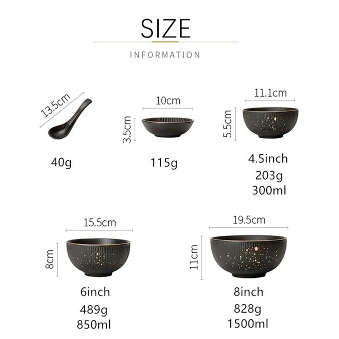 Custom Design Luxury Porcelain Restaurants Bowl Dishes Plates Dinner Set Home Tableware Matt Black Ceramic Dinnerware Set