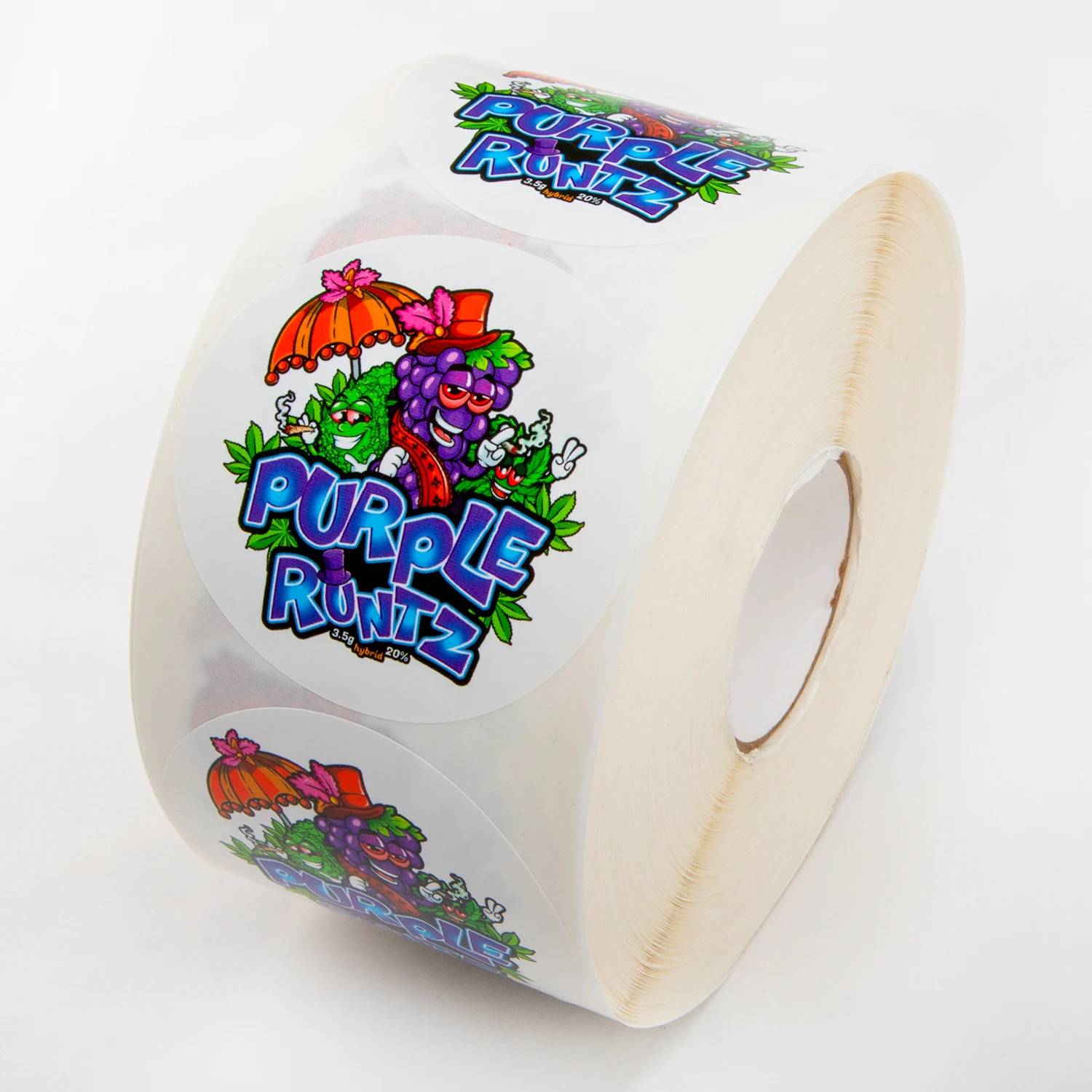 Custom UV Printed Roll Plastic Waterproof Synthetic Paper Adhesive Vinyl PVC Round Circle Brand Product Label Logo Sticker