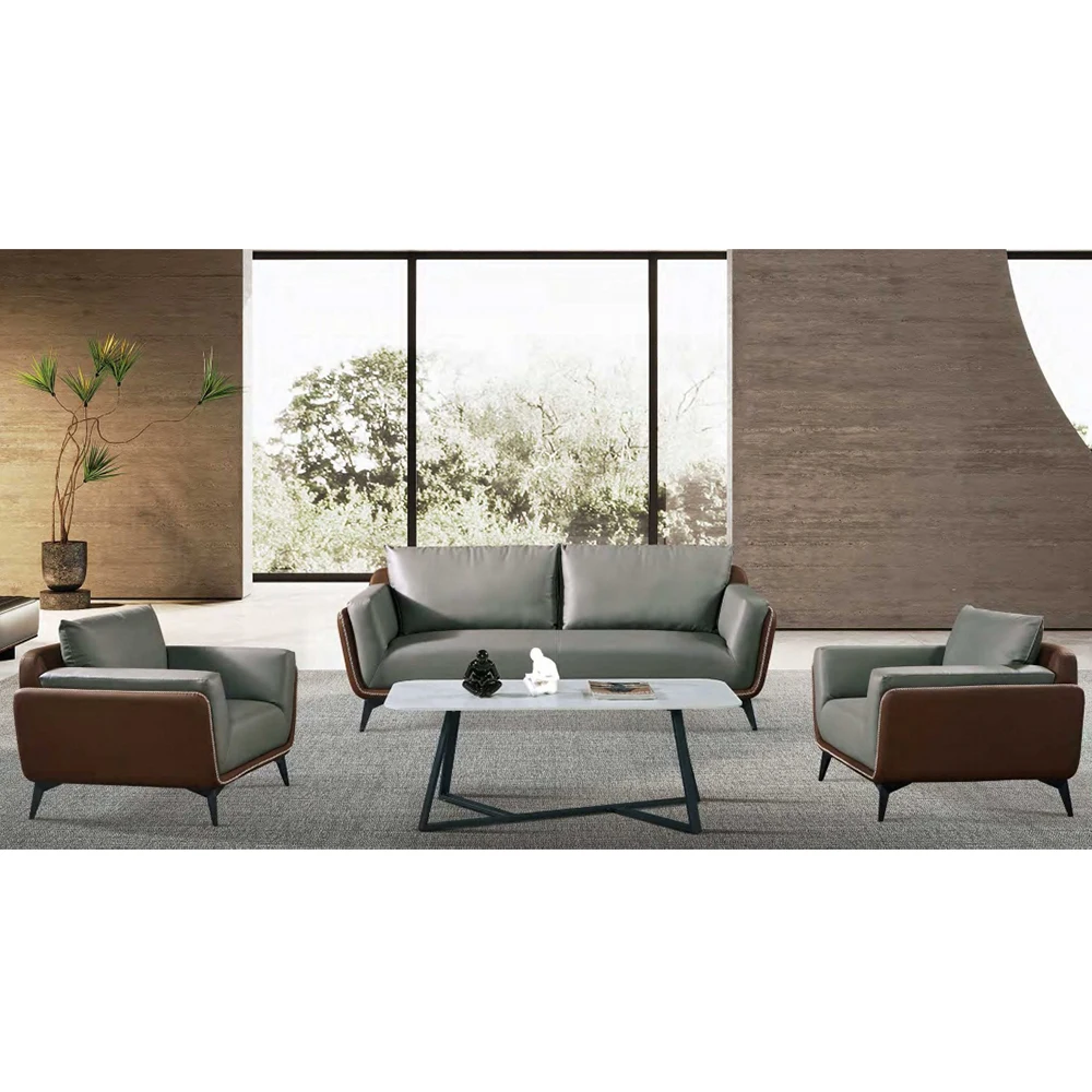 Modern Cheap Sofas Luxury Leather Sectional Sofa Set Furniture Living Room Waiting Room Office Business Meeting Couch Sofa