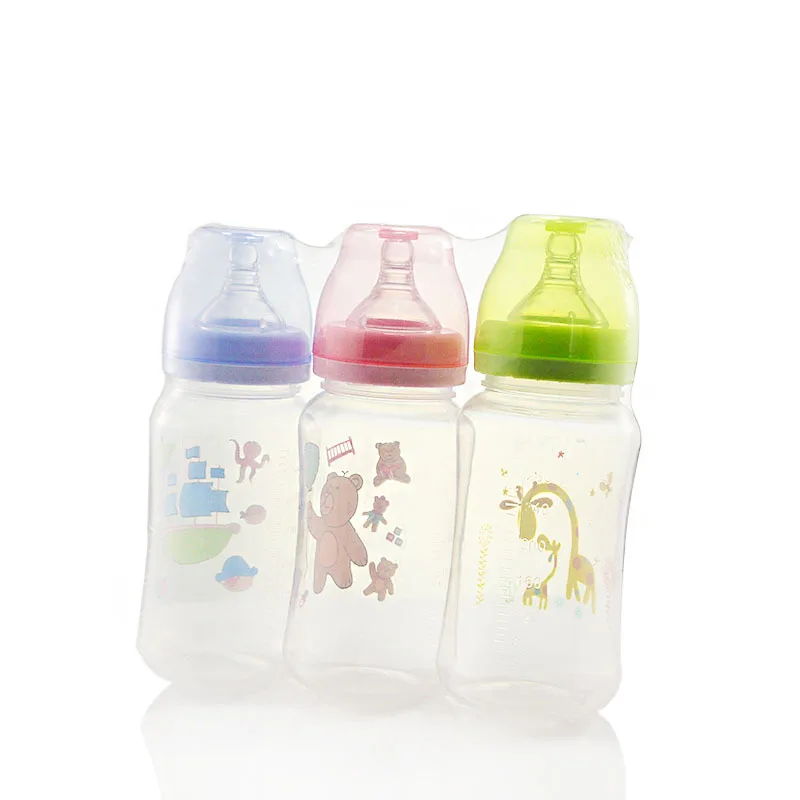 Wholesale Baby Products 320ML Large Diameter Anti flatulence Silicone Pacifier Newborn Baby PP Feeding Bottle BPA Free