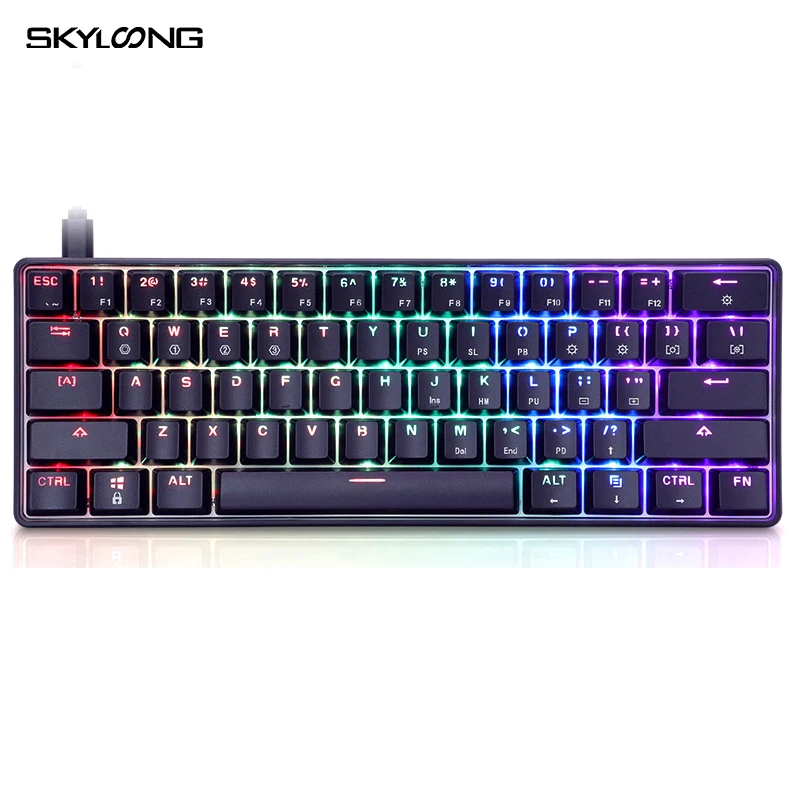 Горячая Распродажа, проводная клавиатура SK61 Gateron pbt 61 клавиши, оптический переключатель, горячая раскладная клавиатура RGB 60%, механическая клавиатура на заказ