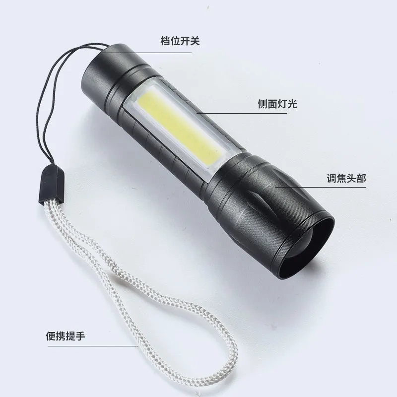 COB XPE Zoom USB Rechargeable Flashlight Portable Waterproof Camping Torch Super Bright LED Tactical Flash lamp
