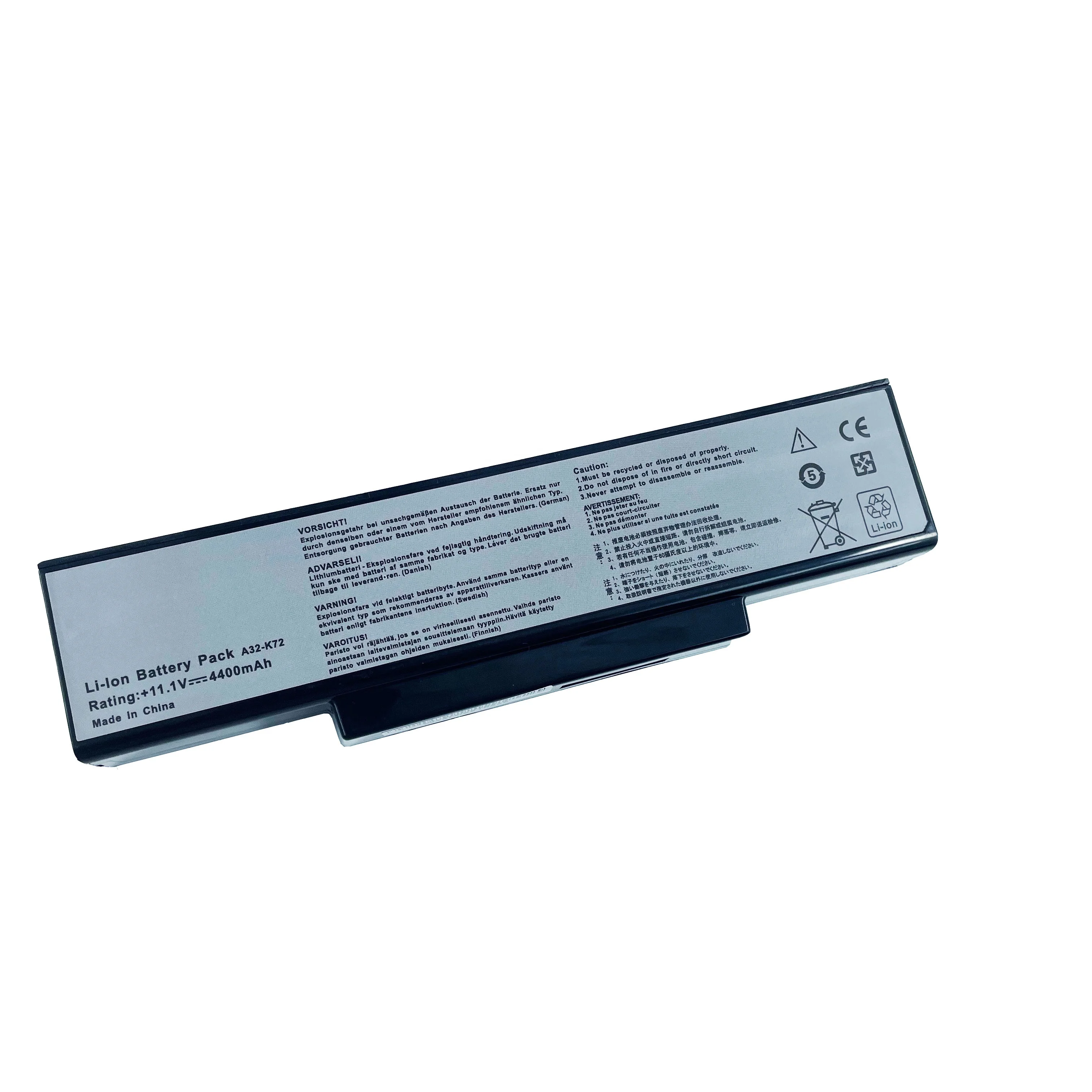 Rechargeable lithium laptop battery K72 11.1V  4400mAh for ASUS K72 N71 N73 X73 X77 A72 A73 K73 series