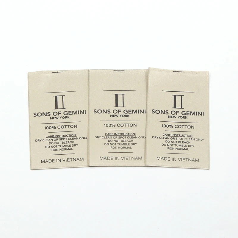 Silk And Satin Clothing High-End Woven Edges Customized Printed Labels Simple Double-Sided Rolled Labels