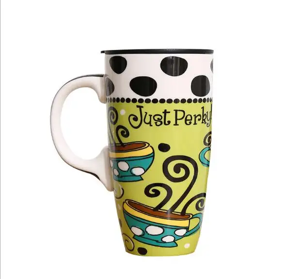 16oz Tall Coffee Mug Ceramic Wholesale Travel Mug with Lid Custom Coffee Mugs Holder Porcelain Camping Standard Advertising