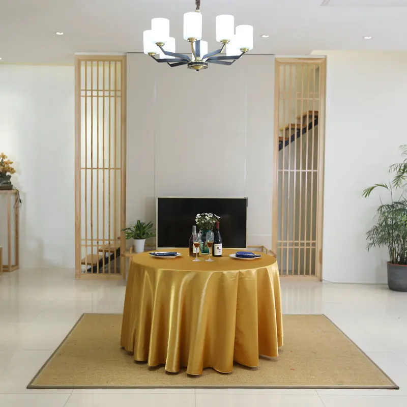Elegant Custom Round Tablecloth Linen Wedding Satin round table cloth