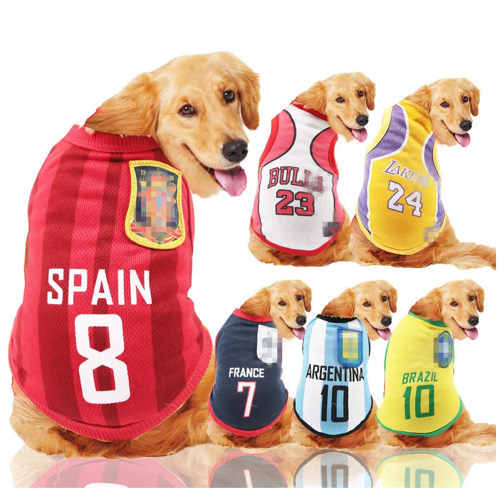 XS~6XL Big Dogs Mesh Vest football Jersey Cool Breathable Pet costume Puppy Sportswear Spring/Summer Fashion polyester  shirts