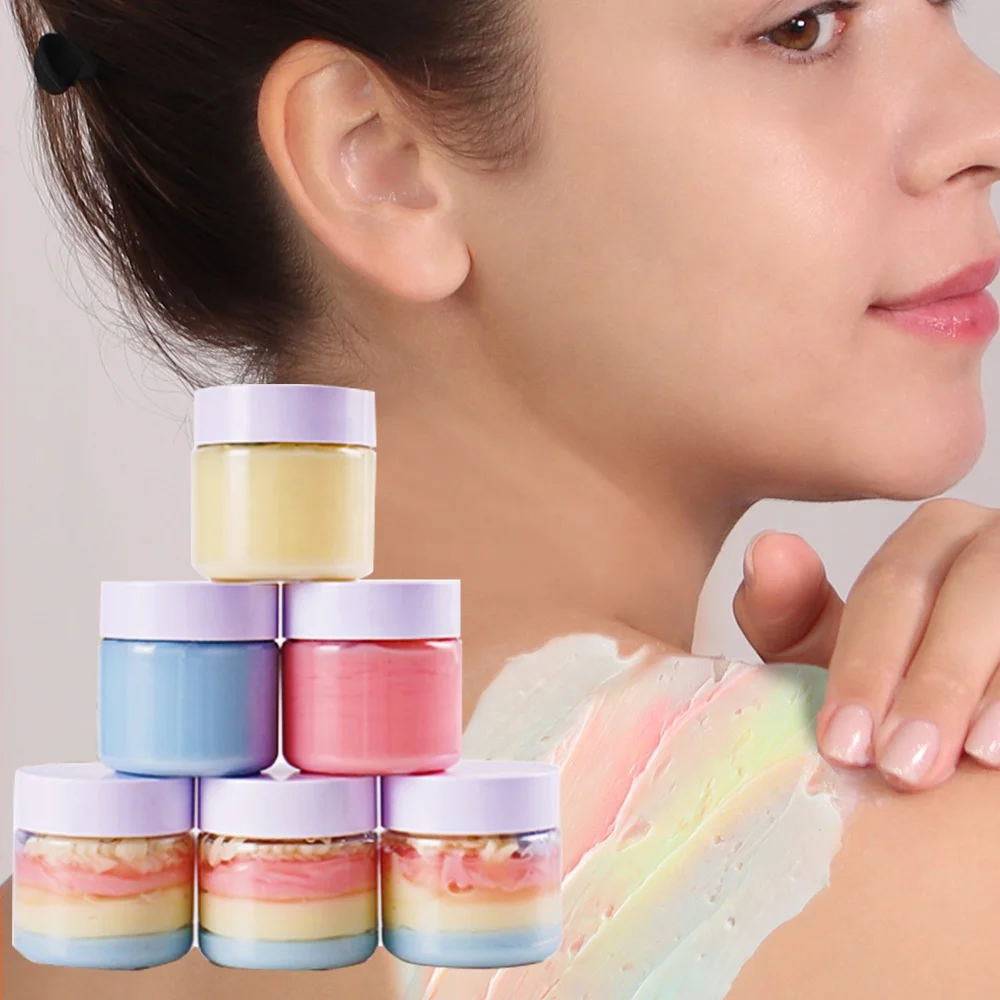 Wholesale custom private label vegan natural organic shea whipped rainbow body butter