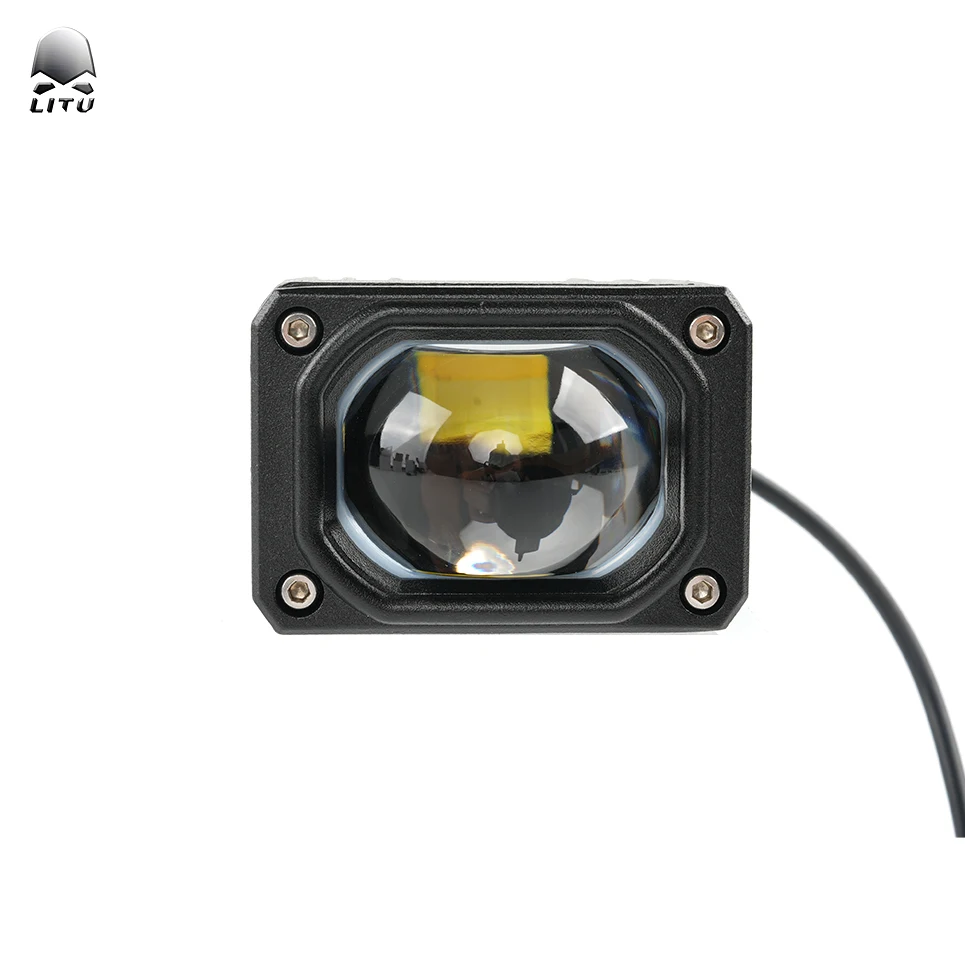 Auto Auxiliary Fog Light Ip68 3500K 6000K Dual Color Mini Led Driving Light 12V 2.5 inch Motorcycle Led Work Lights