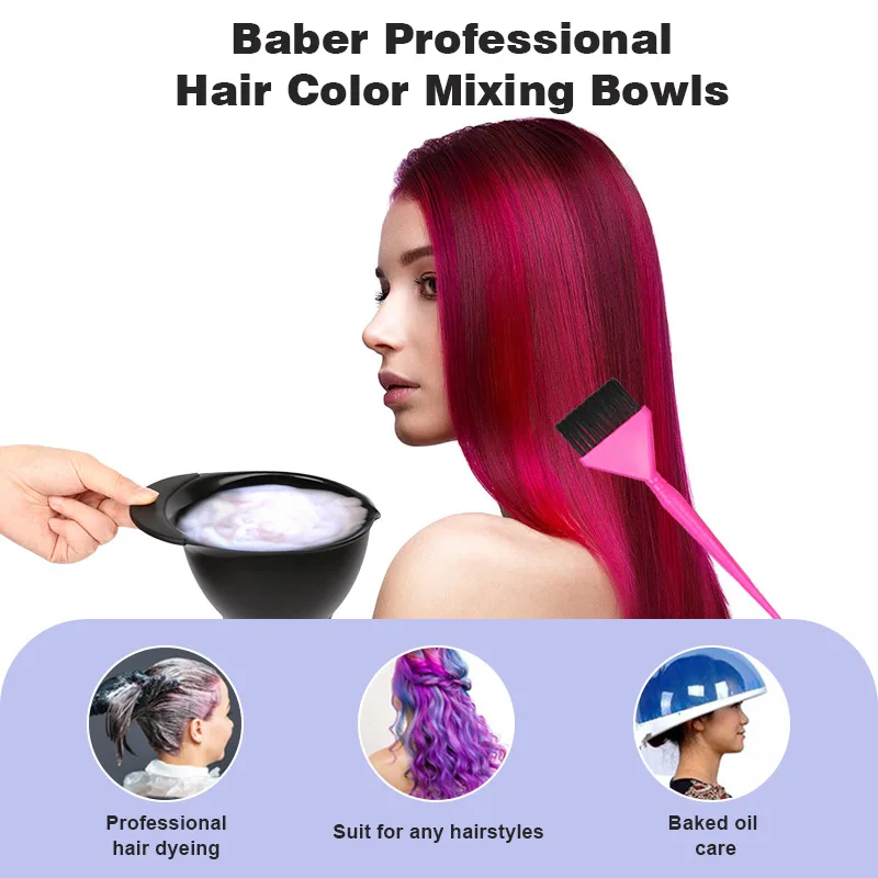 Chemical Proof PP Material Plastic Hair Color Mixing Bowl DEEP Plastic Mixing Bowl Set With Measuring Lines HB09