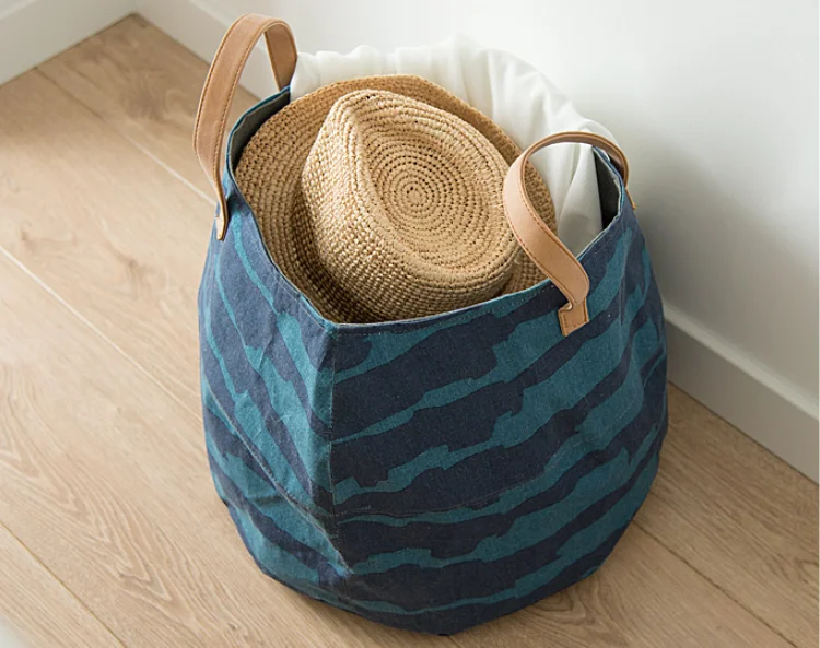 Home Organizer Custom Soft Woven Fabric Storage Laundry Baskets For Storing Toys