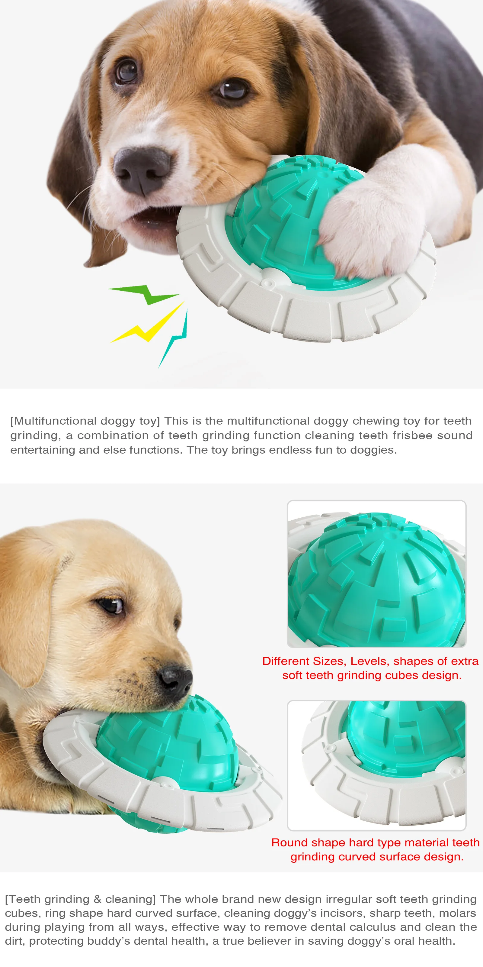 New design UFO interactive training rubber flying disk play toy squeaky pet dog chew toys with sound