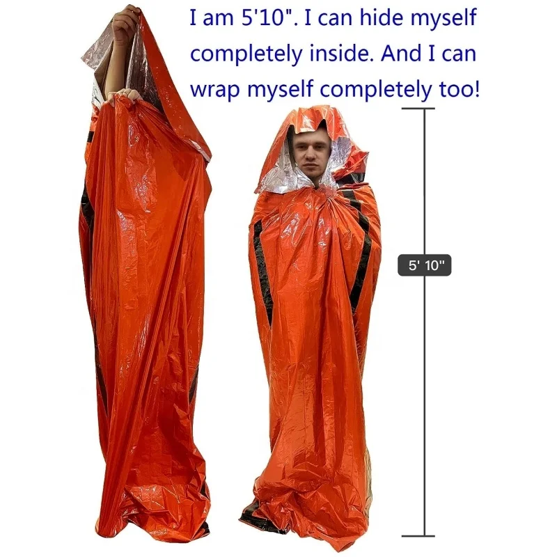 Polar Everest NEW windproof Waterproof Emergency Survival portable camping accessories Mylar sleeping bag for climbing hiking