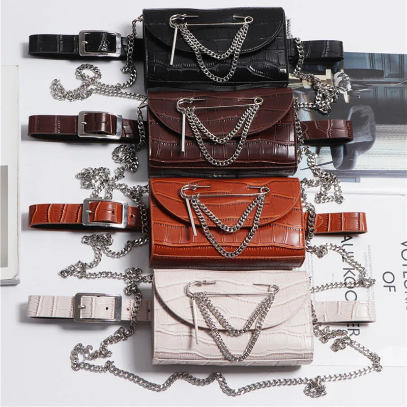 Fast Delivery Minimalist Alligator Pattern Chain Mini Lipsticks belt Bag Women Wholesale