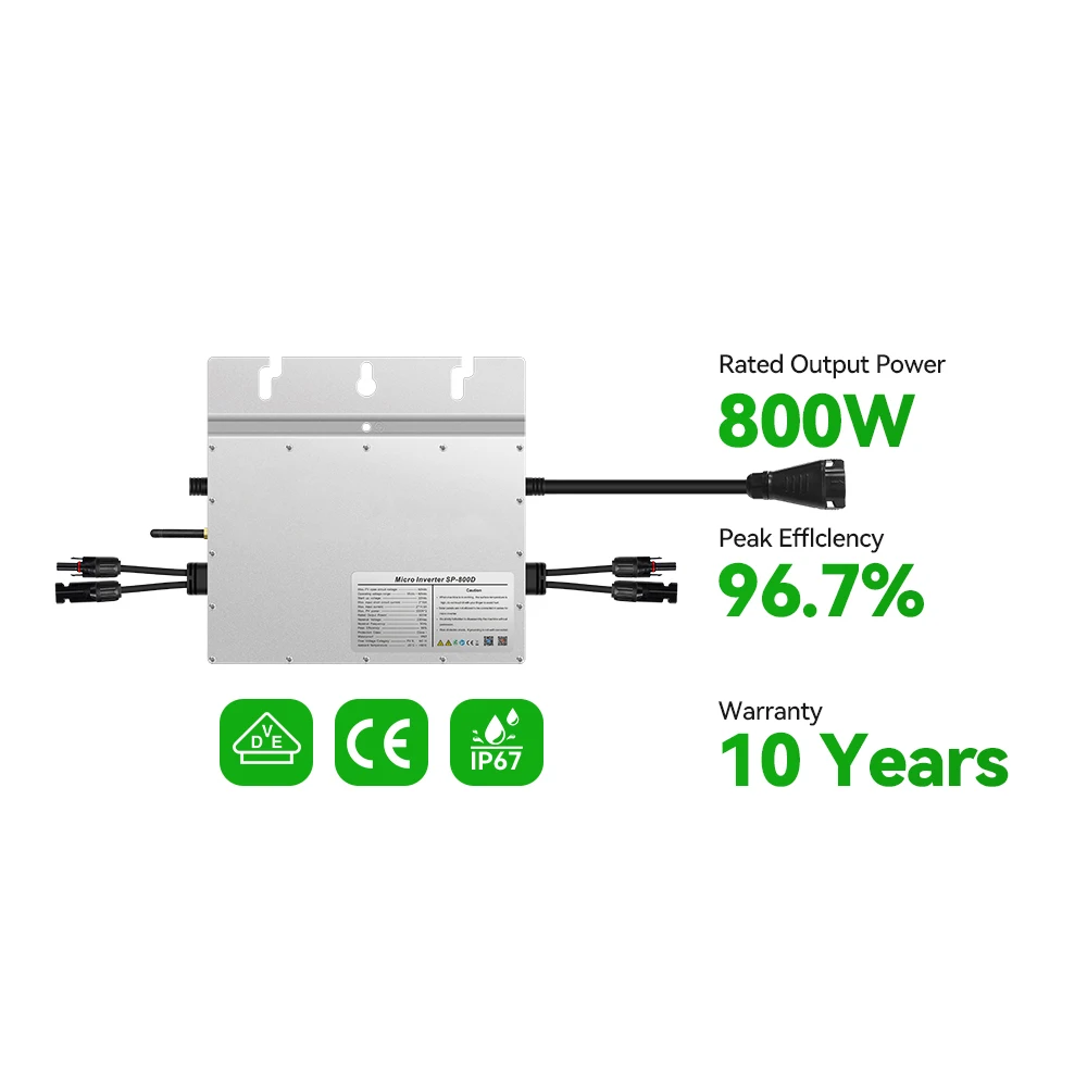 SP D Micro Inverter 800W 96.5% Efficiency Garden Solar System Hoymiles Micro Inverter 800W