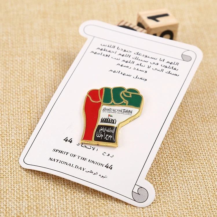 Wholesale custom high quality uae national day 3d design printed pin lapel