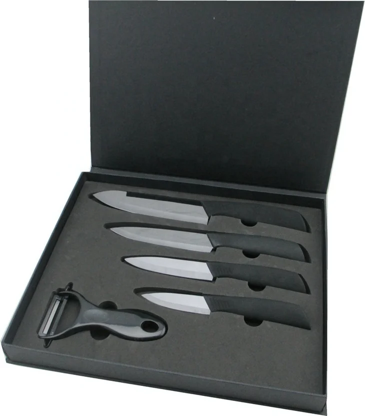 Kitchen Blade Ceramic Knives Set With Storage Paper Rigid Gift Box