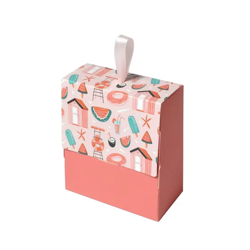 Professional customized design candy gift box personalized gift box of square pattern candy biscuit packaging box