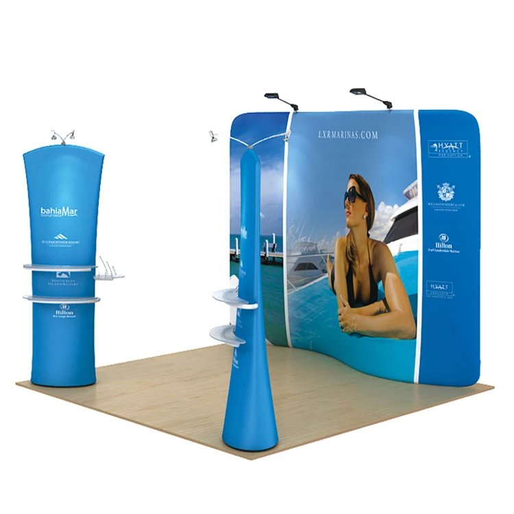 High quality  custom logo printed backdrop trade show display stand booth pop up banner