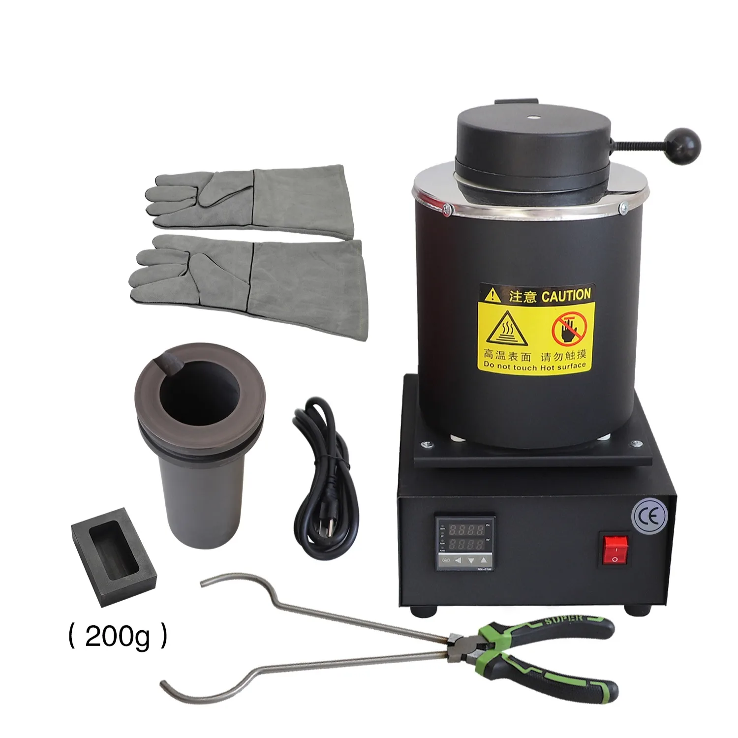 1100℃ High Temperature Electric Induction 1400W 1kg/2kg/3kg Crucible Jewelry Metal Gold Silver Melting Furnace with Oil Groove