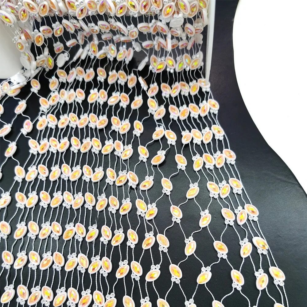 S137 Новое поступление, прозрачная сетчатая ткань, отделка стразами, Алмазная сетка, отделка стразами для изготовления ювелирных изделий