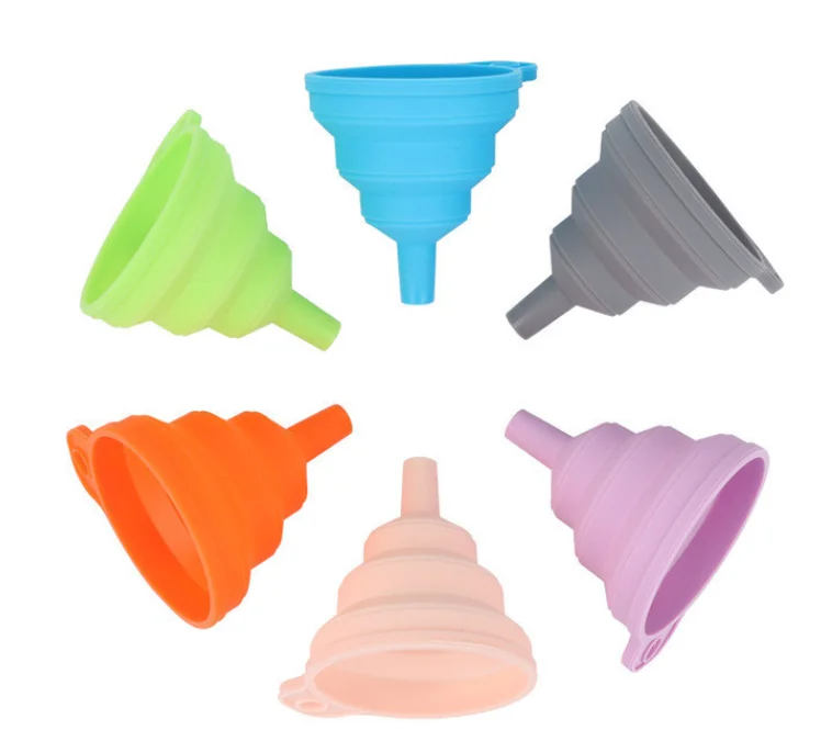 Best Selling Kitchen Funnel Tool Heat Resistant Food Grade Foldable Oil Funnel Silicone Funnel For Liquid Kitchen gadgets tools