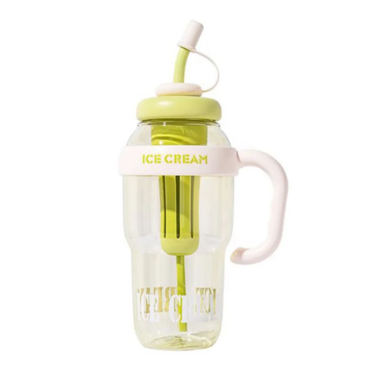 2024 summer  hot sale wholesale Reusable Customize Plastic water bottle tumbler Cup with straw and handle and infuser