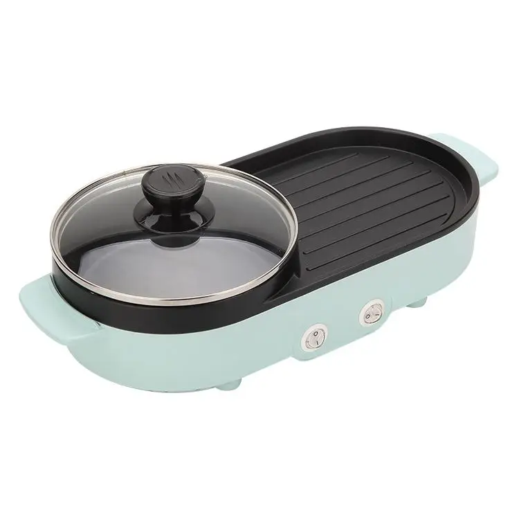 Factory Direct Sale Custom 2 In 1 Table Top Electric Steamboat Smokeless Bbq Grill Hot Pot