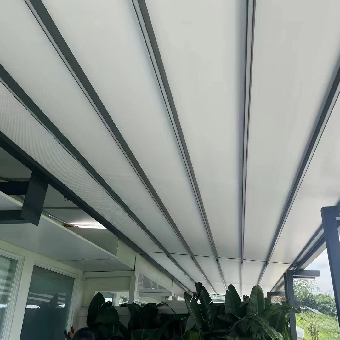 Automatic Electric Garden Gazebo Pergola Retractable Waterproof Awning Front Window Door Sun Protection Wave Canopy