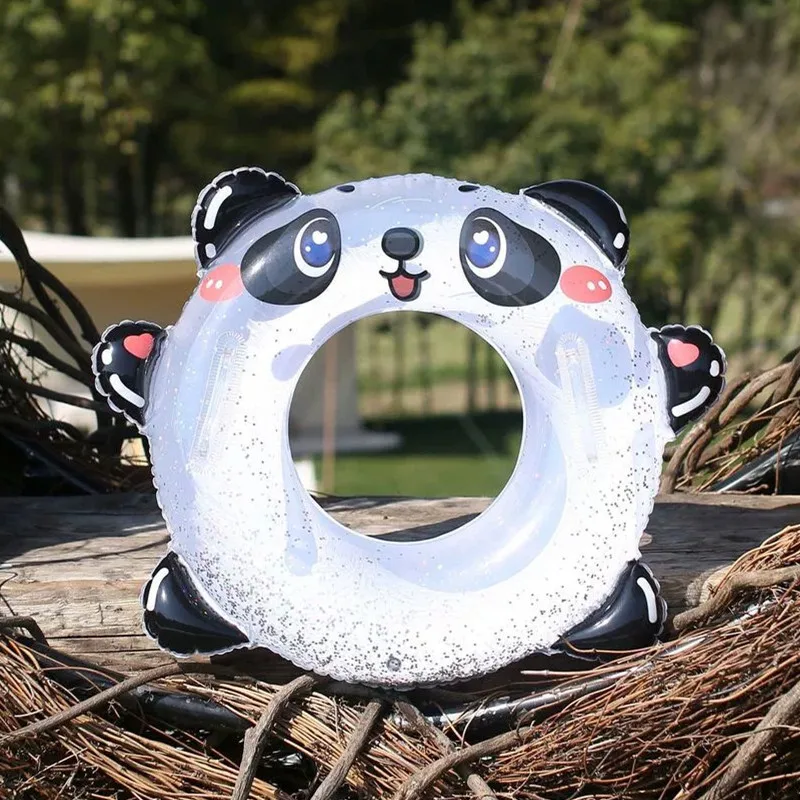 2023 Hot Sale Customize PVC Inflatable Panda Swim Ring Floating Toys for Pool and Outdoor