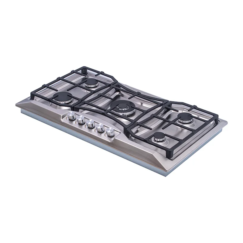 
2021 Gas Stove Countertop Stainless Steel Gas Hob Cooker 5 Burner Builtin Gas Hob Cooktop 