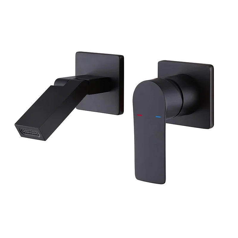 Fashion Brushed Brass Wall Faucet Wash Basin Faucets Mixers & Taps