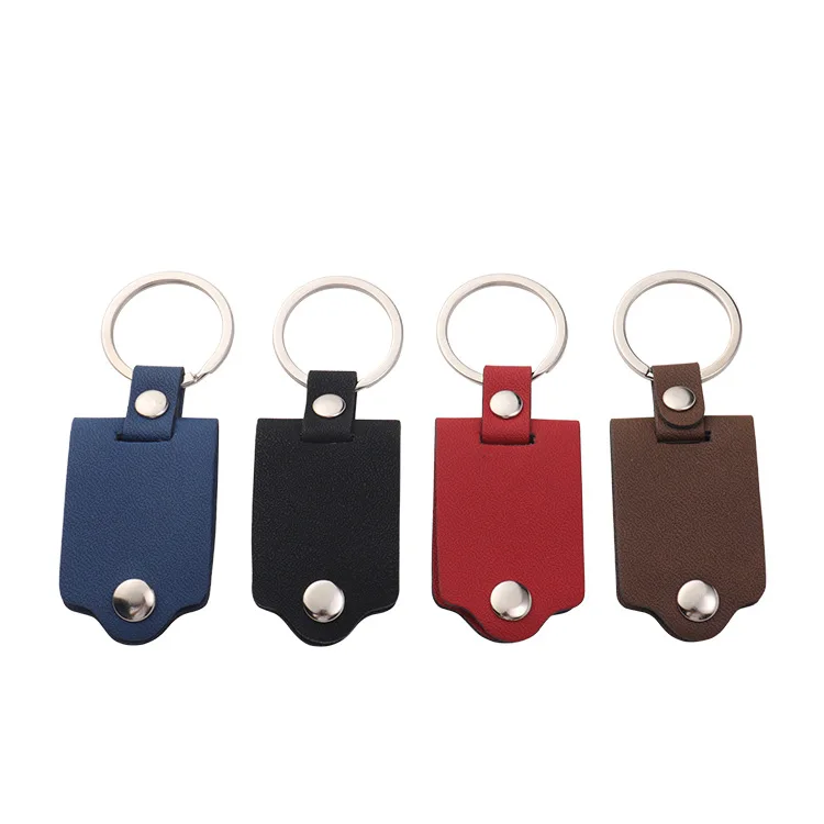 Custom Logo Laser Engraving Metal Leather Photo Key Chain Pu Blank Sublimation Leather Keychain Promotional Gift