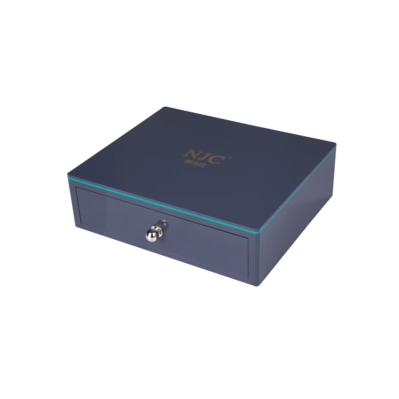 
High end acrylic square dark blue with trim tissue box holder for 5 star hotel guest room 